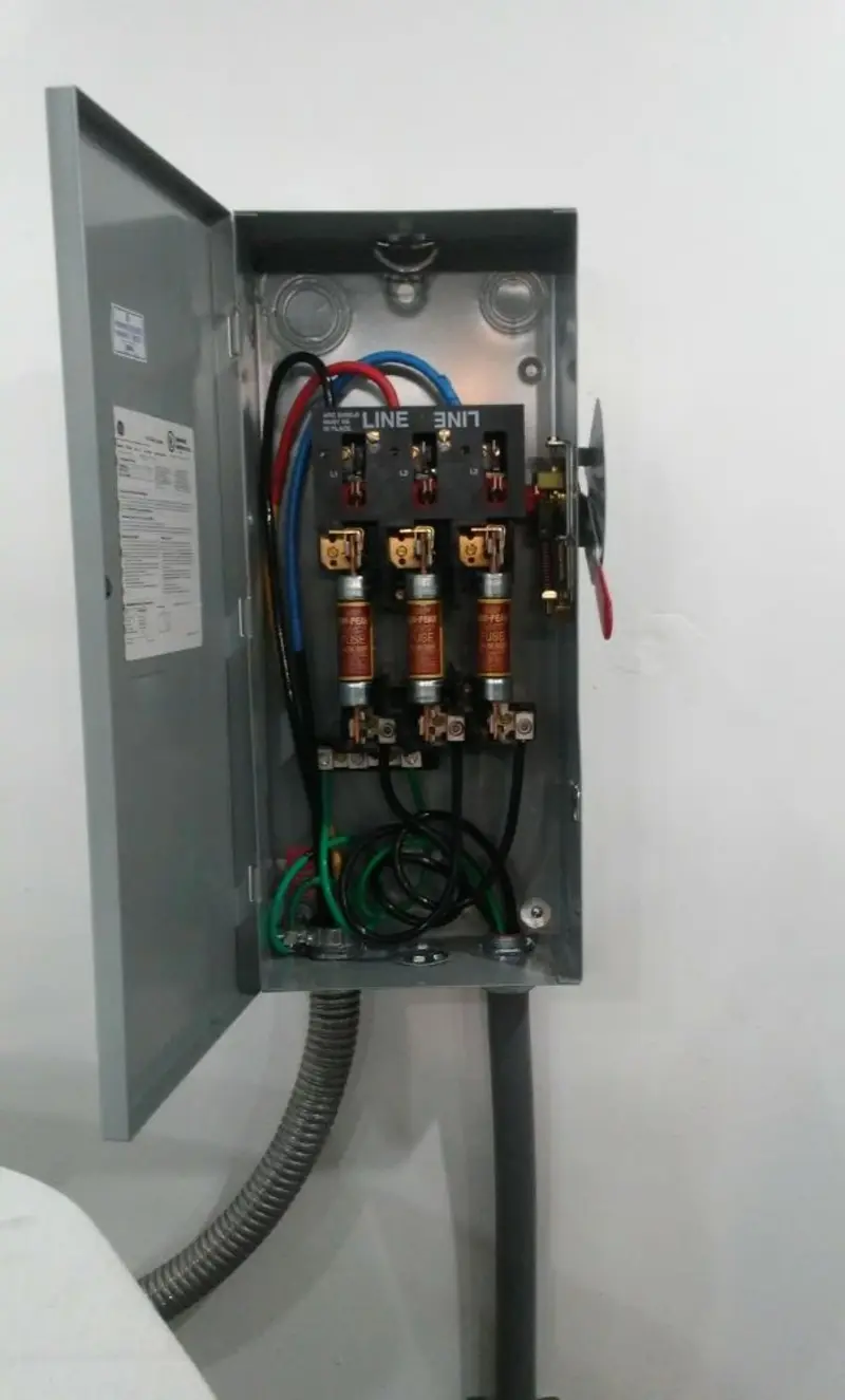 Three-phase disconnect switch installed for Electrical Wiring & Rewiring in Rutherford